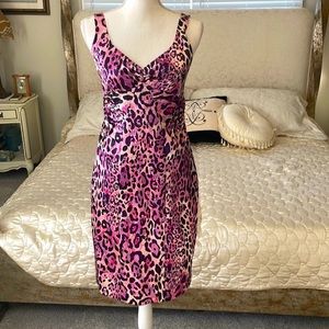 David Meister Multicolor Animal Print Dress